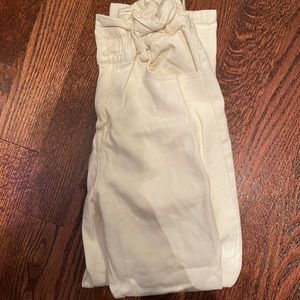 Cream jeans bunched waist